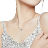 Sterling Silver Pink Cubic Zirconia Necklace